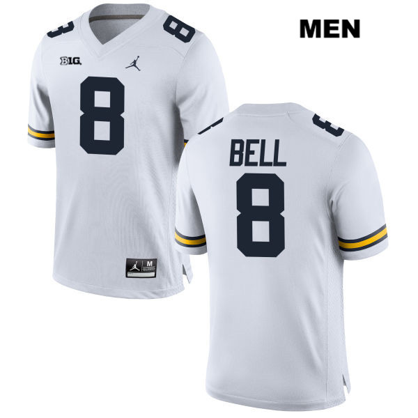 Men's NCAA Michigan Wolverines Ronnie Bell #8 White Jordan Brand Authentic Stitched Football College Jersey CI25F04KA
